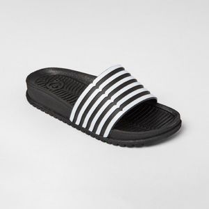 NWT Hunter for Target Black Striped Slide Sandals